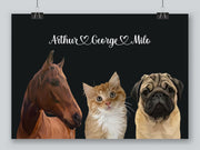 Load image into Gallery viewer, Three-pet portrait