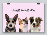 Load image into Gallery viewer, Three-pet portrait