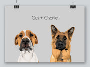 Load image into Gallery viewer, Two-pet digital portrait
