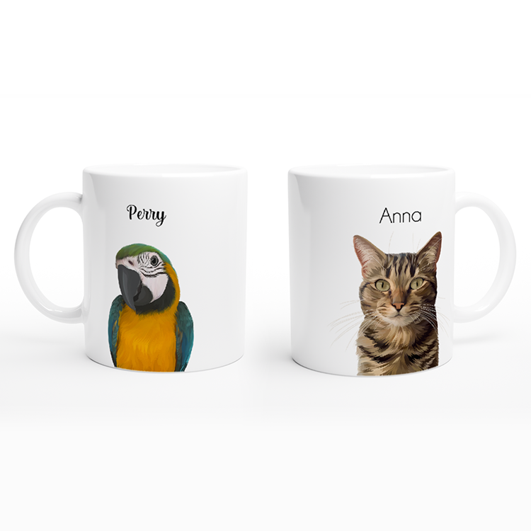 2x Custom pet mugs