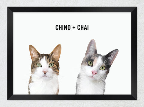 Two-pet framed portrait