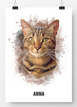 Load image into Gallery viewer, Watercolour pet portrait
