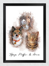 Load image into Gallery viewer, Watercolour pet portrait
